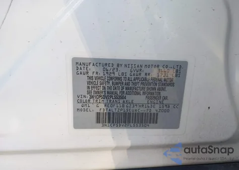 2023 Nissan Kicks Sr Xtronic Cvt z USA, uszkodzony, nr VIN 3N1CP5DV2PL553504